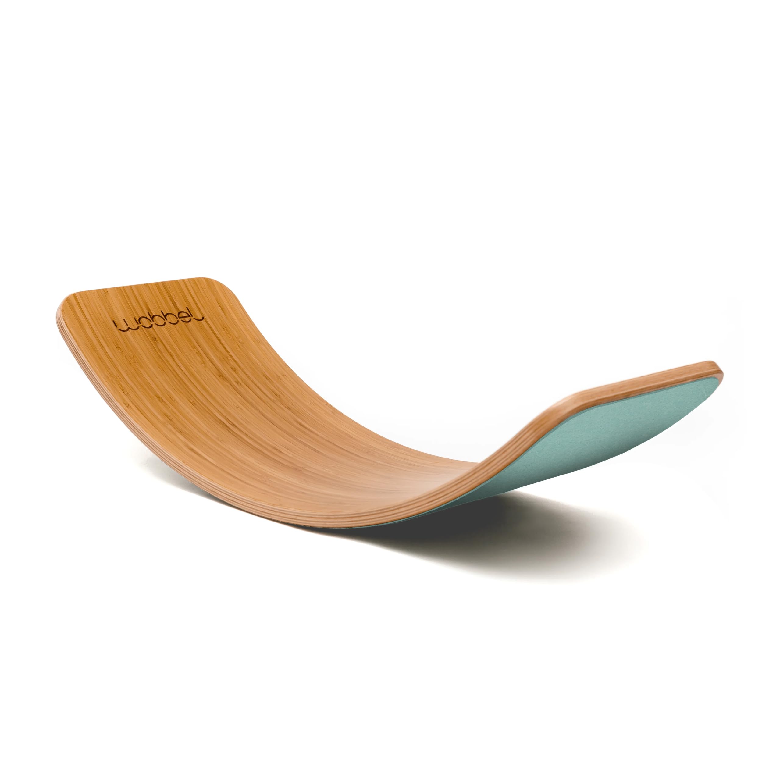 Wobbel Wobbelboard Bamboo Bambus mit Filz Sky blau