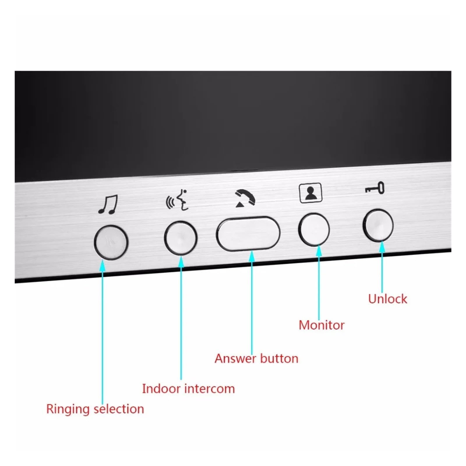 Videoportero con Cable De 7 ", Sistema Portero Automático, Timbre For Casa, Apartamento, Cámara Puerta IR Audio Bidireccional(F Kit)