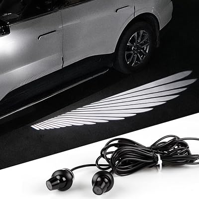 AutoBizarre Car ORVM Side Rear View Mirror Angel Wing Projector Light/Shadow LED Light/Ghost Light/Welcome Lights Univer