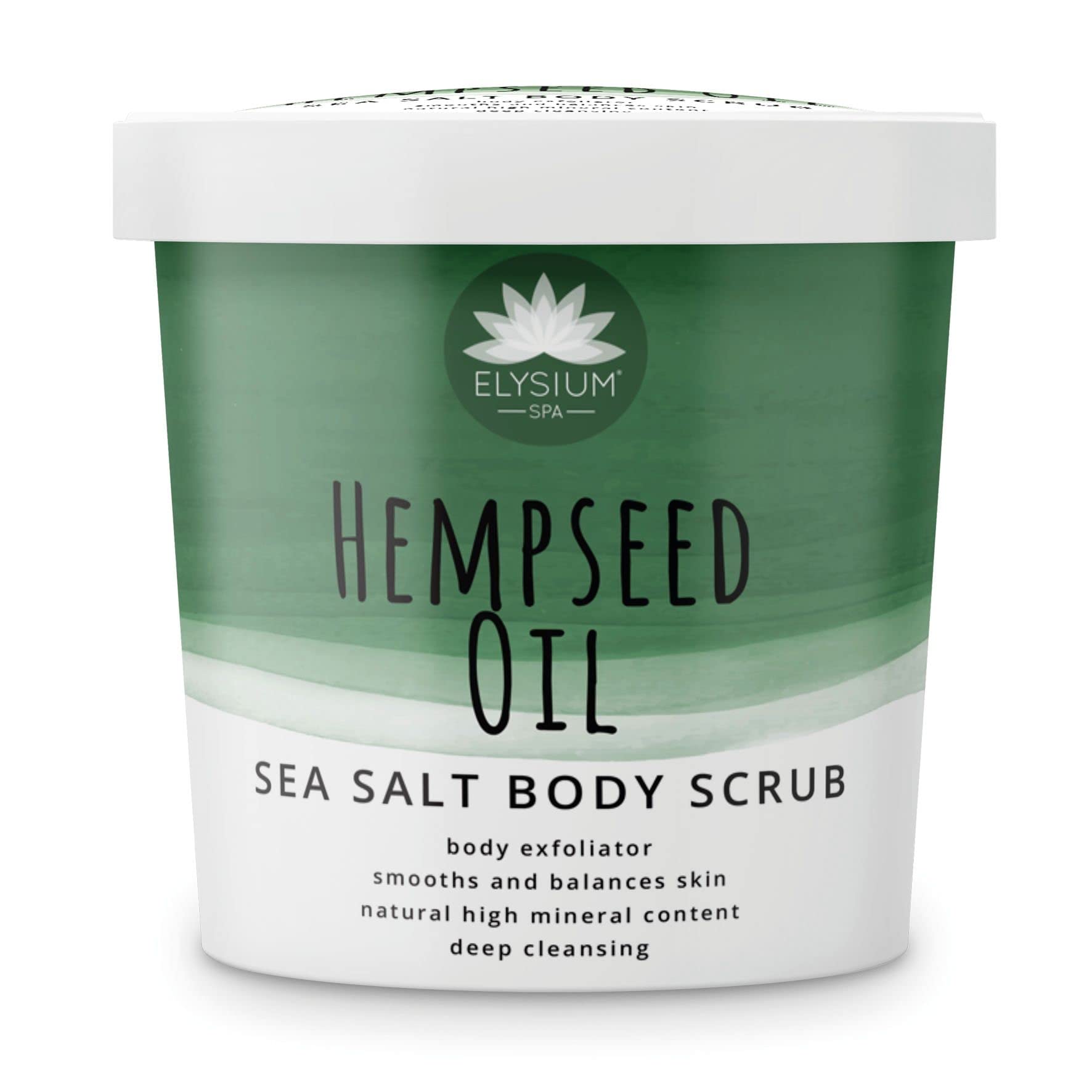 ELYSIUM SPAExfoliating Sea Salt Body Scrub, Enriched With Hemp Seed Oil & Vitamin E