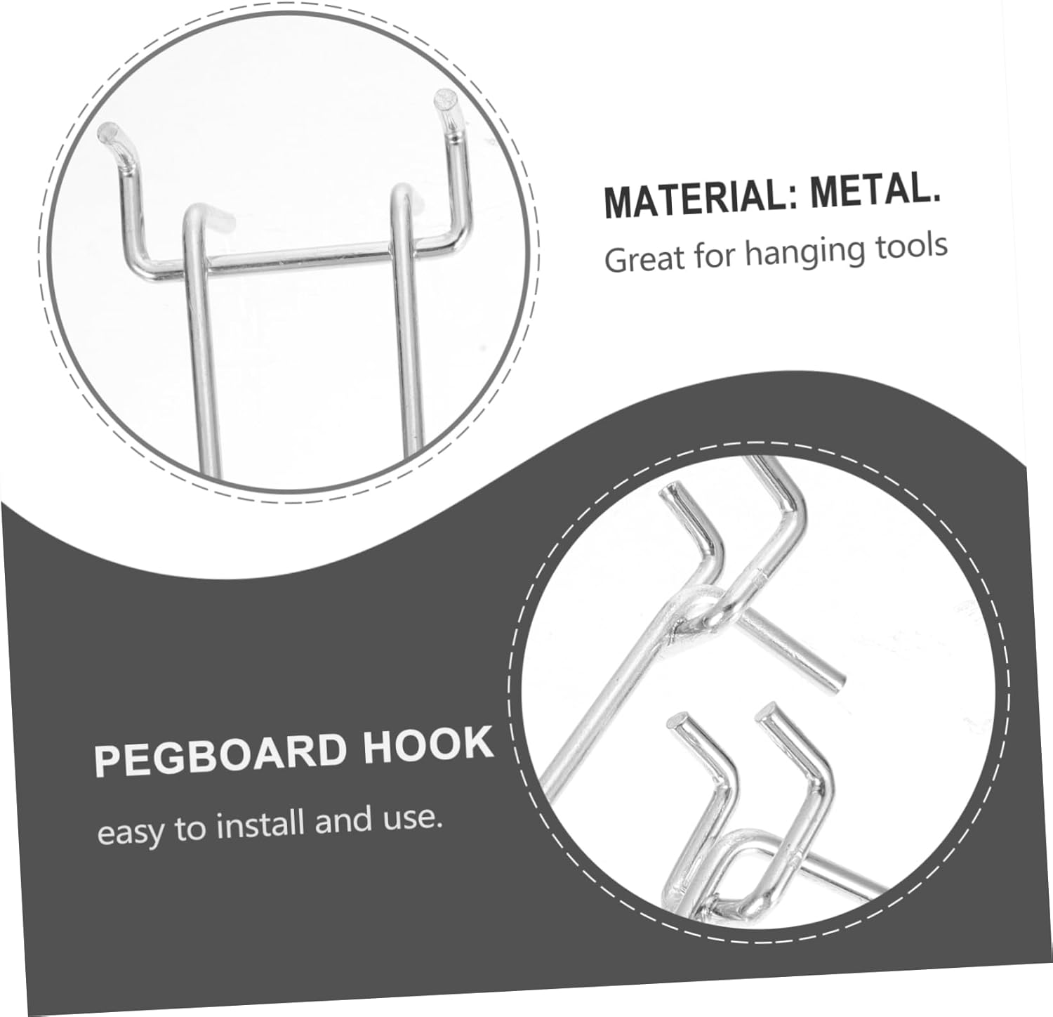 101pcs Pegboard Hook Set Tray Display Rack for Organizing Tools Single Hanger Hooks for Craft Shows and Workshops Easy Installation Non- Design