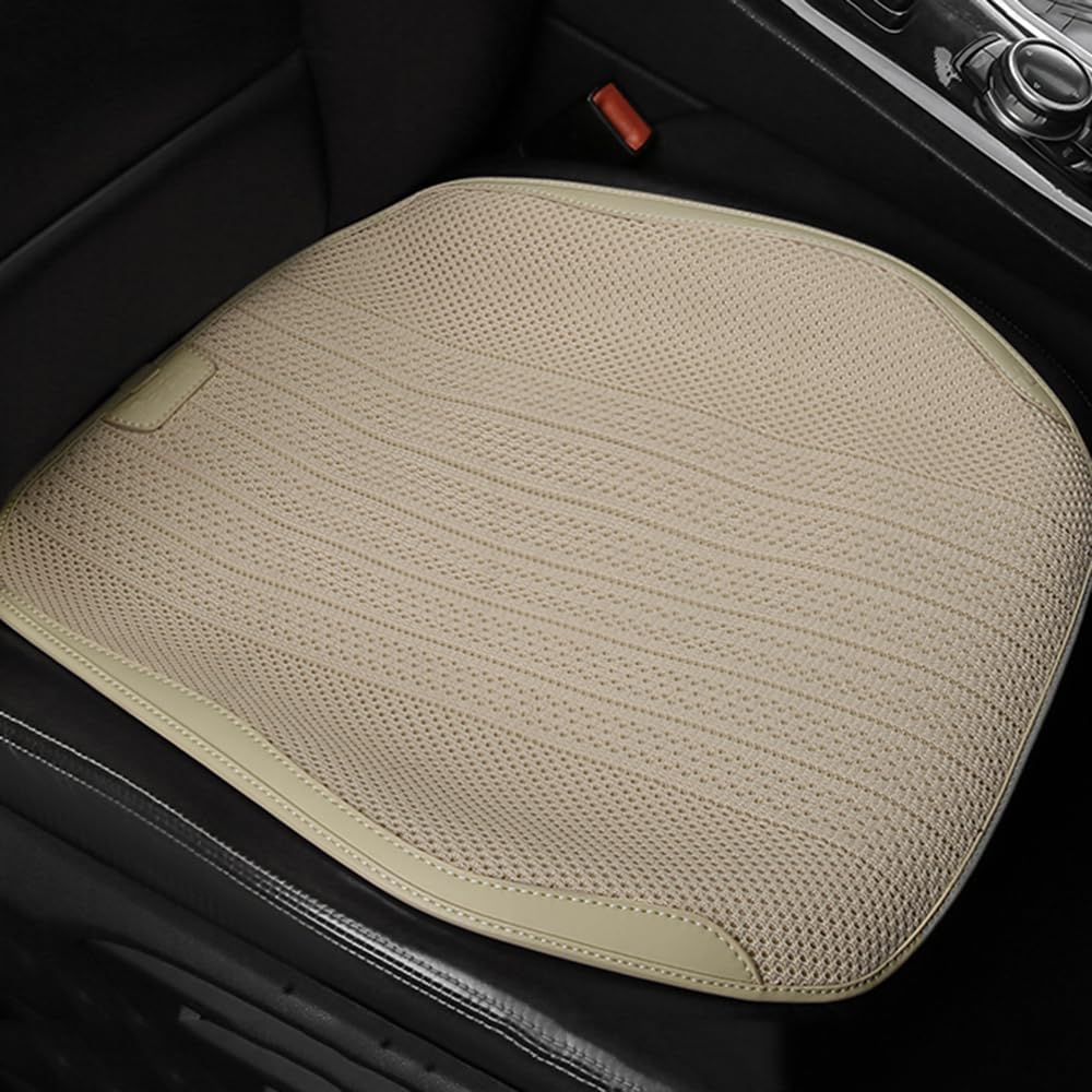 Car Seat Cushion for Abarth Monster Energy/Pulse Firefly/Turbo, Lightweight Soft Suitable for All Seasons Breathable Seat Pad,Brown-Three-Piece Set