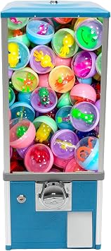 Candy Vending Machine, Modern Freestanding Gumball Vending Device in Game Stores and Retail Stores Vintage Style for 1.77inch-2.2inch Gadgets Height 26.38inch (Blue, 1)