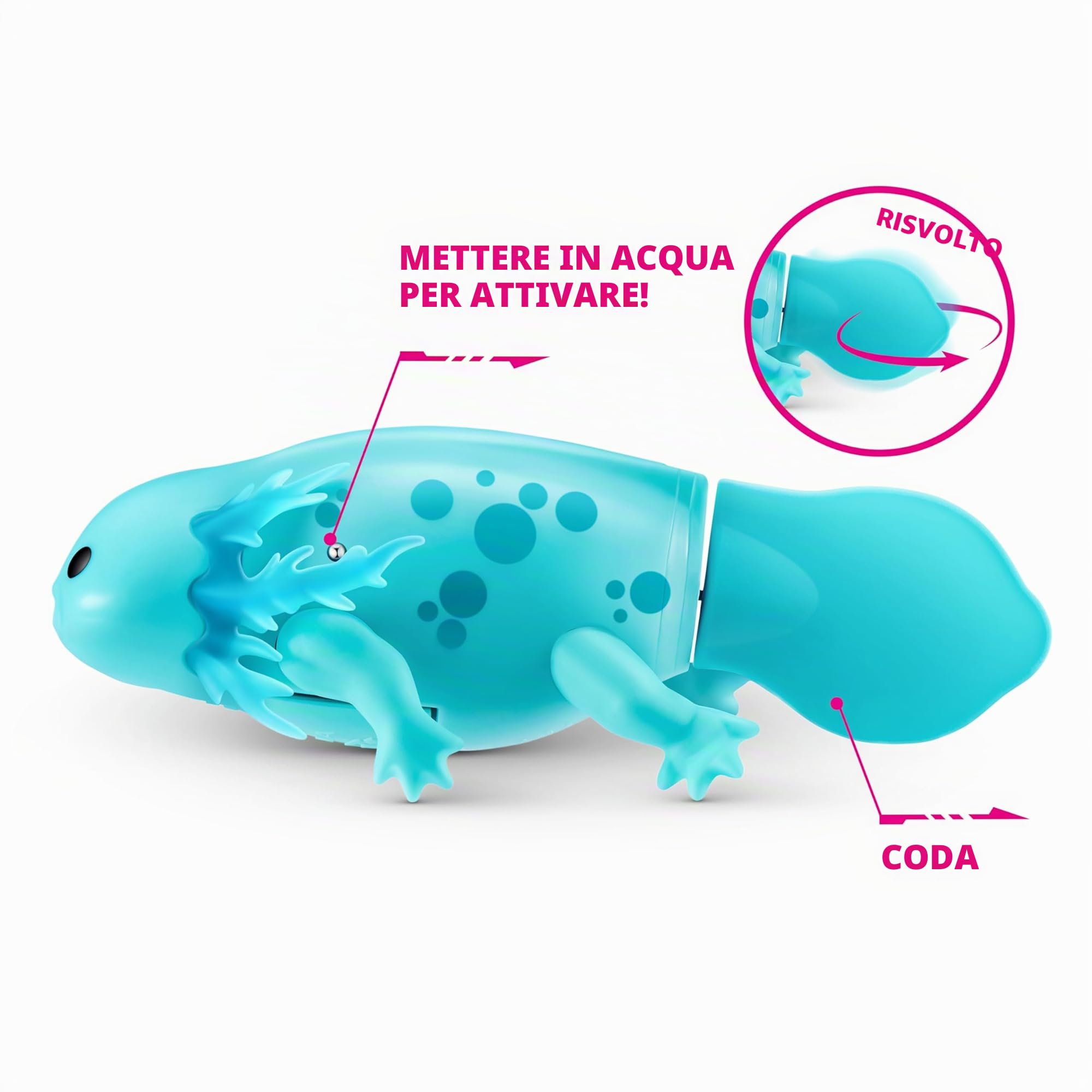 Pets Alive Axolotls acquatici di ZURU, Axolotl robotizzato che nuota, animale elettronico, giocattolo estivo da piscina, giocattolo da bagno(Confezione da 2 pezzi).