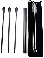 Vista 11 de JASHII Cuchara plateada mate de mango largo para mezclar cócteles, cucharas de café para té helado, cucharas de café con mango largo de 8.6