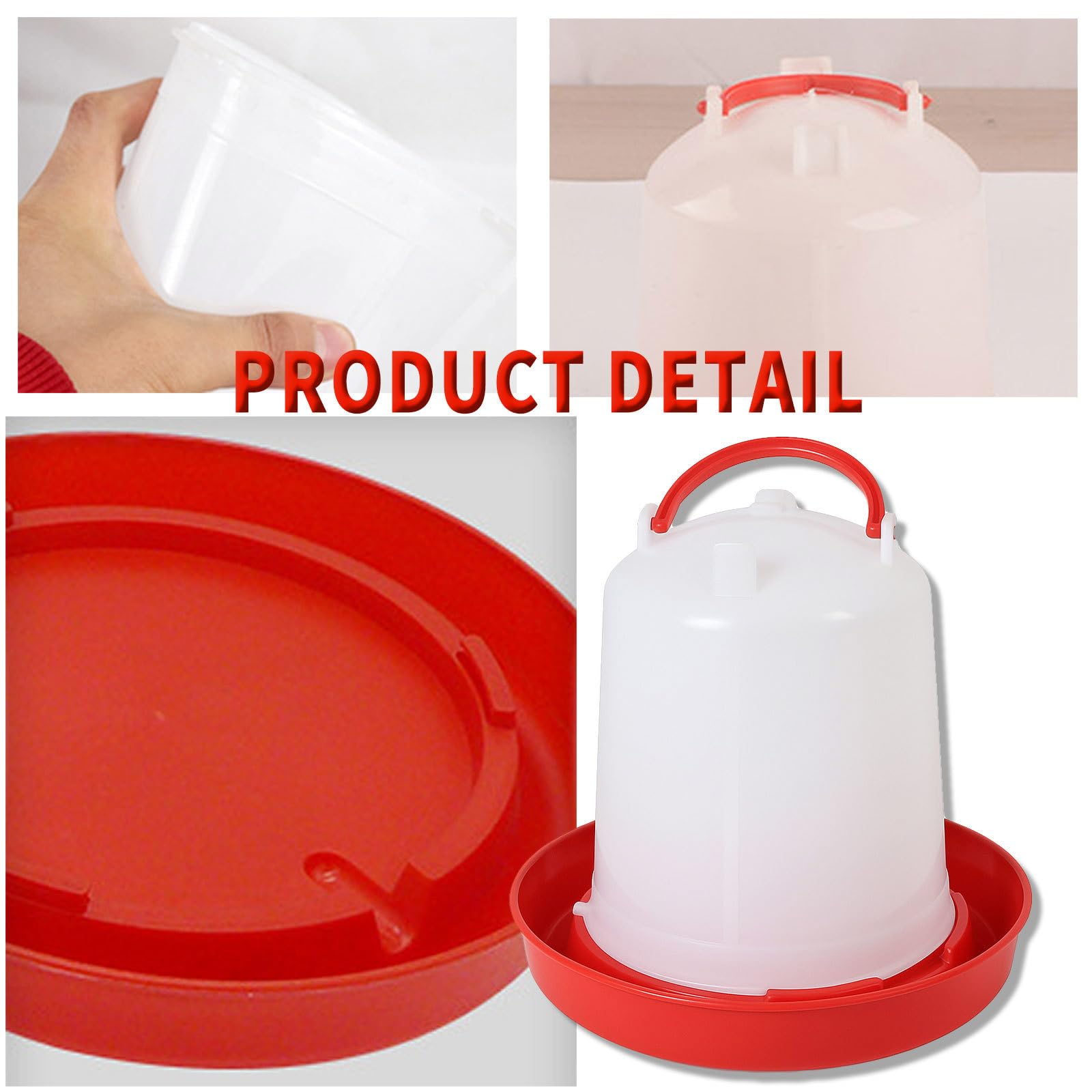 Set di 2 abbeveratoi per pulcini da 1,5 l con manico, per pulcini, anatre, tacchini e piccoli uccelli da fattoria, dispenser d'acqua in plastica per Coop