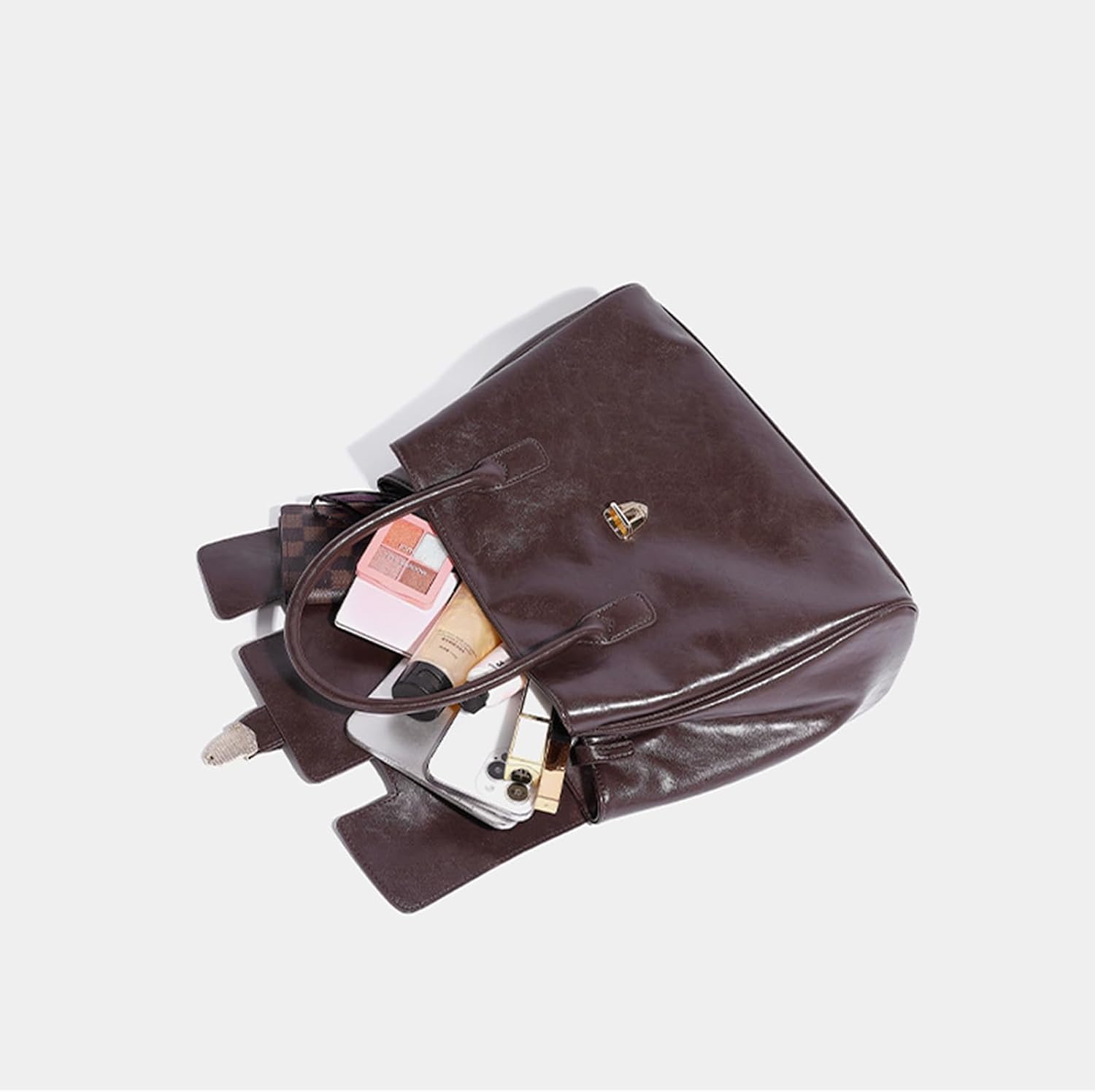 Tote Bag for Women, Leather Shoulder Bag, Vintage Handbags Suitable for Important Occasions, Work, Travel(Brown) - Image 8