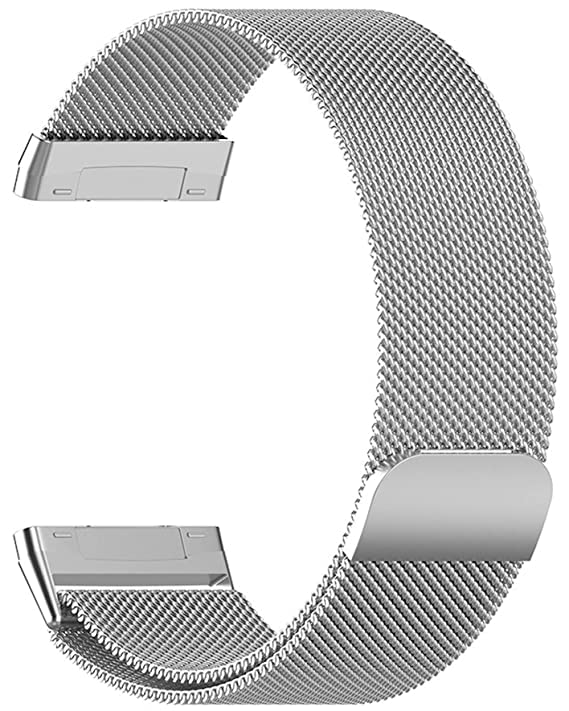GetTechGoPremium Metal Magnetic Milanese Strap Compatible For Fitbit Versa 3 / Versa Sense|Stainless Steel Mesh Breathable Wrist band Strap with Adjustable Magnet Lock