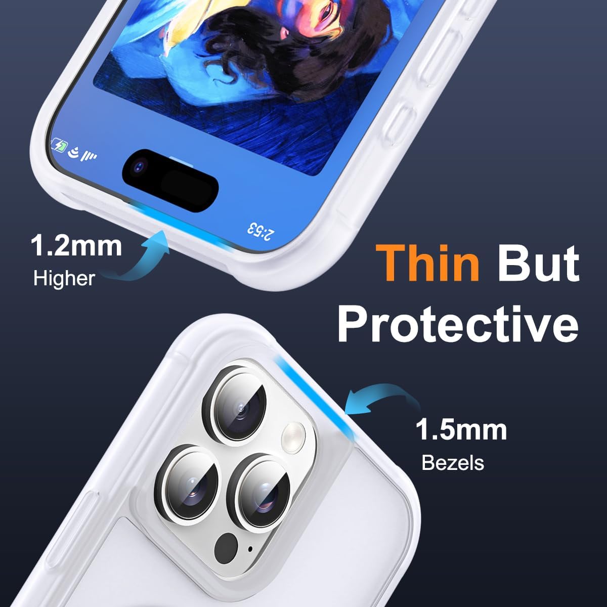Compatible with iPhone 16 Pro Max Case with Invisible Magnetic O-Ring Stand Military-Grade Phone Case for iPhone 16 ProMax 6.9" [Compatible with Mag-Safe][Great Grip Feeling],Translucent - Image 6