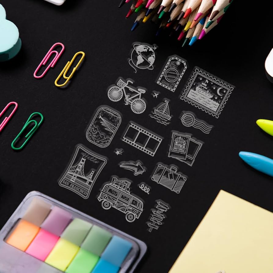 Amazon.co.jp: PH PandaHall クリアスタンプ 世界の旅 旅行