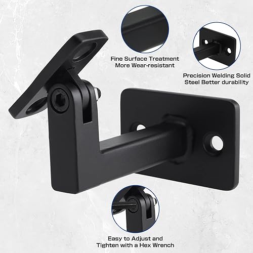 Miniatura 2 de Soportes de pasamanos ajustables resistentes giratorios cuadrados para escaleras de escalera, paquete de 3