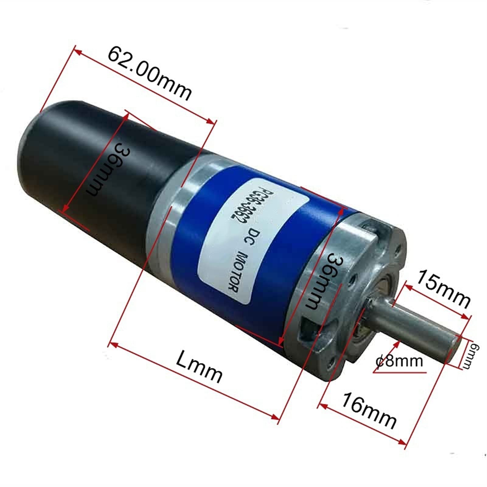 PYouo-DC silnik PG36-3662. Tubular elektryczny silnik prądu stałego, 12 V 24 V 36 mm DC silnik szczotkowy z redukcją planet, planetarny metalowy silnik przekładniowy (prędkość (RPM) : 30 RPM, napięcie