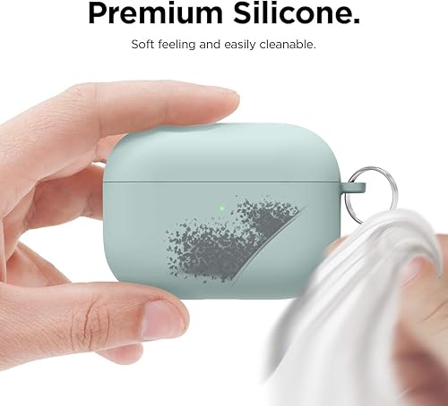 Miniatura 5 de elago Funda de silicona líquida compatible con AirPods Pro, llavero incluido, protección de triple capa, diseño de protección, soporta carga