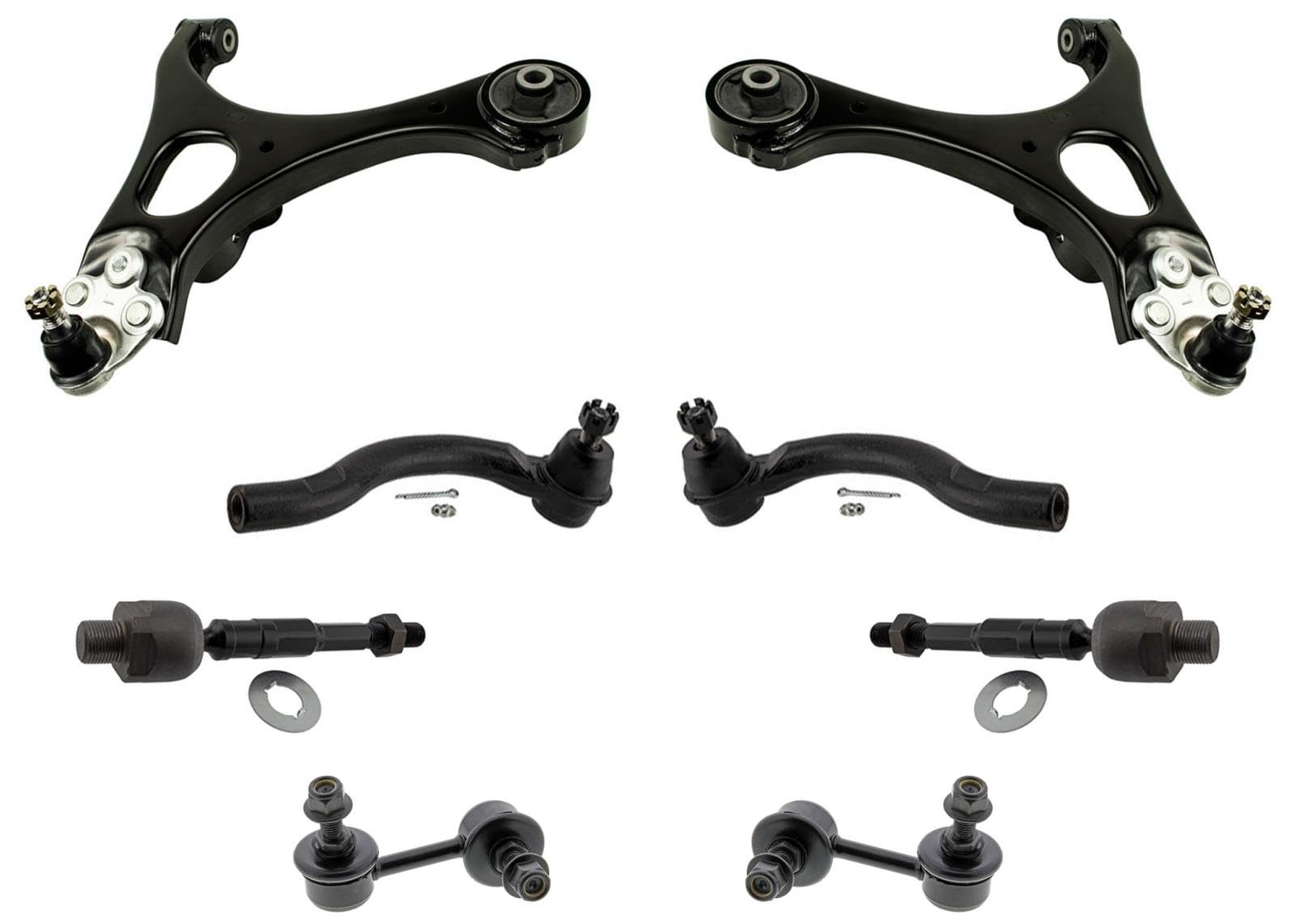 Front Lower Control Arms Ball Joints Tie Rods Replacement Parts For Honda Civic SI 2006 2007 2008 2009 2010 2011 2.0L