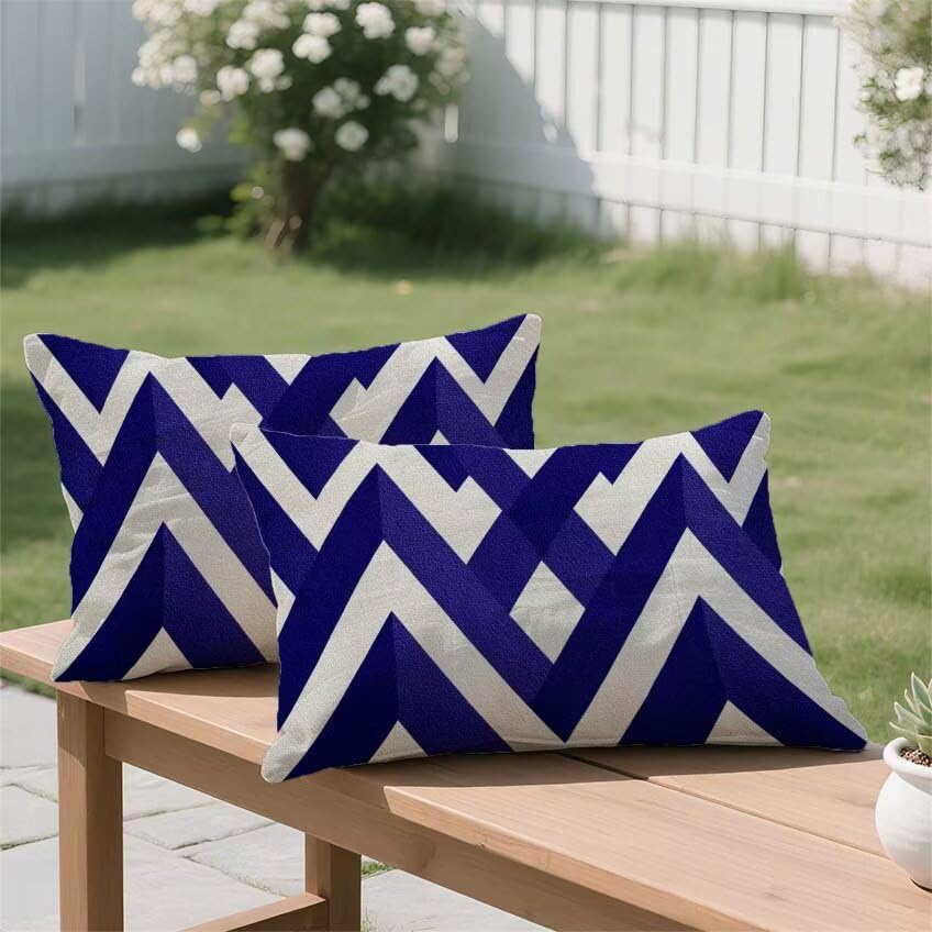 Housse coussin exterieur rectangulaire blanc lin simple a utiliser