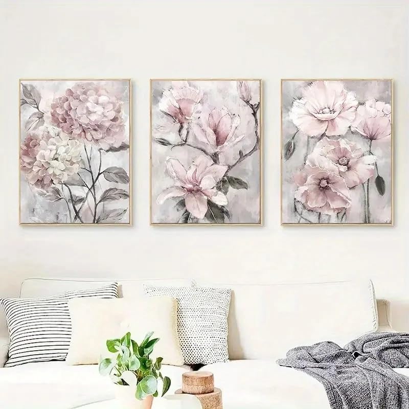 Pósteres de flores en lienzo 50x70cm abstracto minimalista moderno sin marco