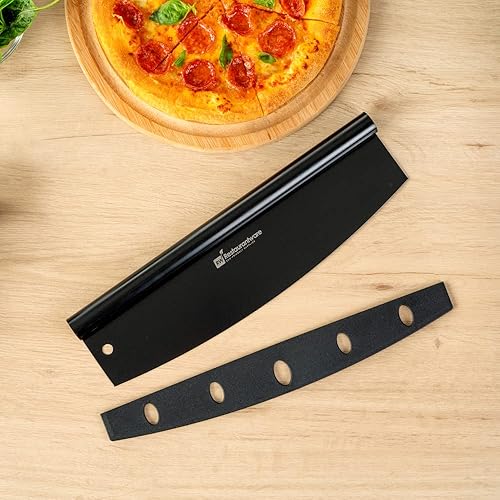 Miniatura 6 de Restaurantware Met Lux - Cortador de pizza de acero inoxidable negro, con tapa, 13 34 x 3 12 pulgadas, caja de 1 unidad