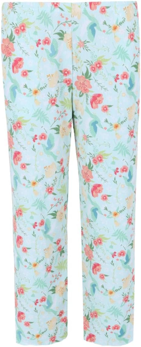 Women's Tropical Floral Ribbed Short Sleeve Capri Set - Image 3
