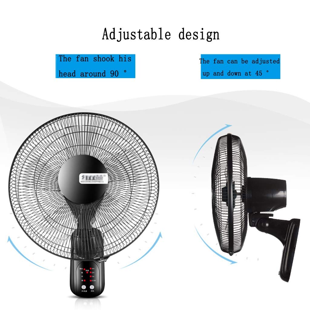 Ventilatore da pavimento, ventilatore elettrico da parete con telecomando, 3 velocità e testa oscillante da 16 pollici per raffreddamento industriale e di negozi