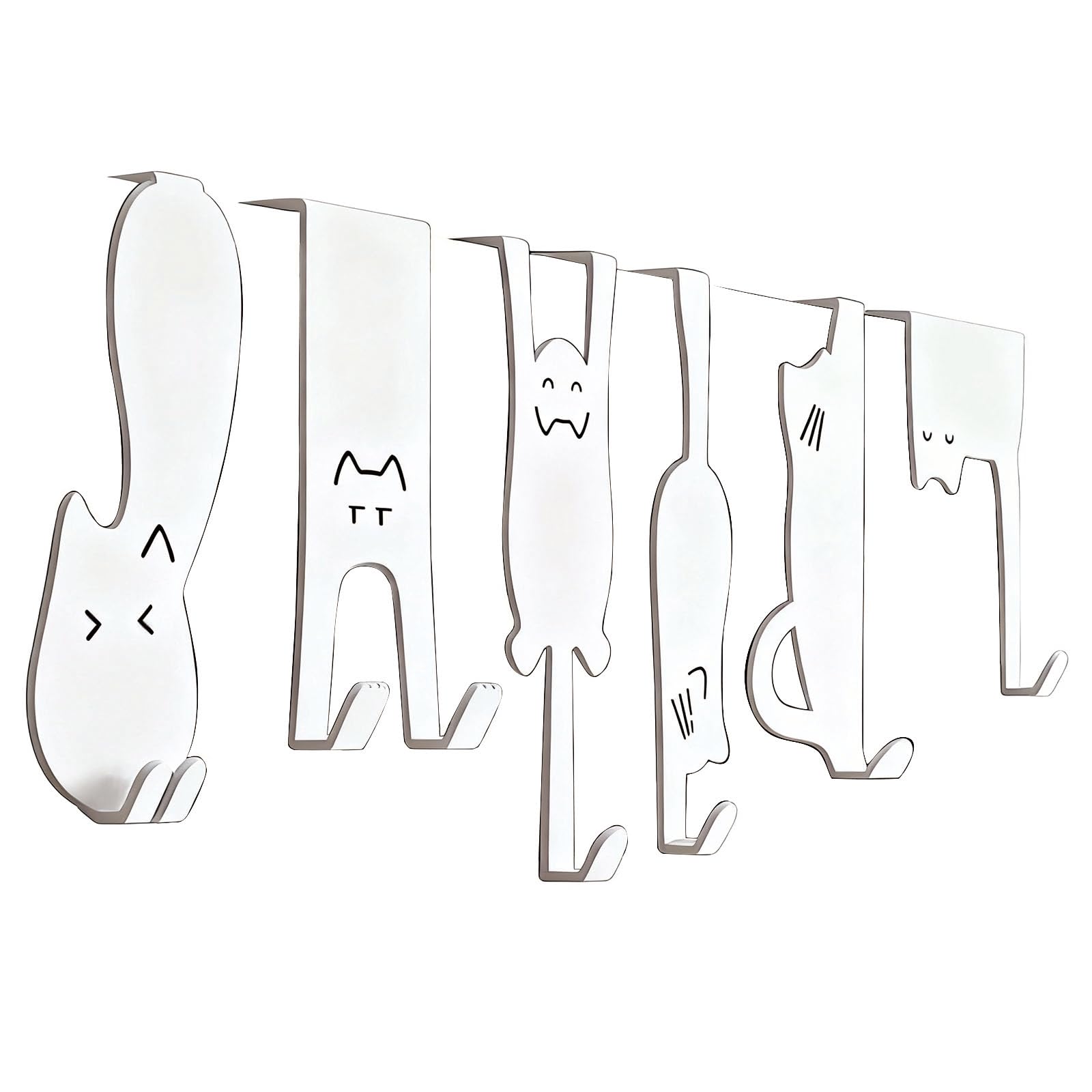 6 ganchos de metal para colgar sobre la puerta, bonitos ganchos blancos, se pueden instalar fácilmente, se utilizan para almacenar ropa, bolsos, llaves, bufandas en dormitorios, salas de
