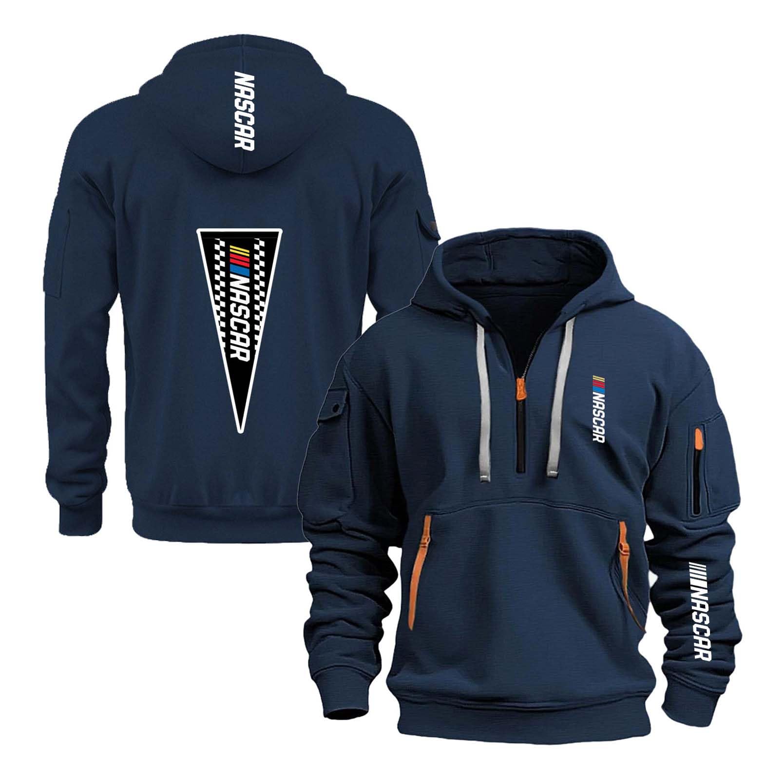 FBWZSAG Mens Hoodies Printing Hoody for N.A.SC.A.R Workout Outwear Jumpers Sportswear Half Zip Sweatshirt Spring Autumn Hooded Jackets with Pockets Coats-SLanS||l