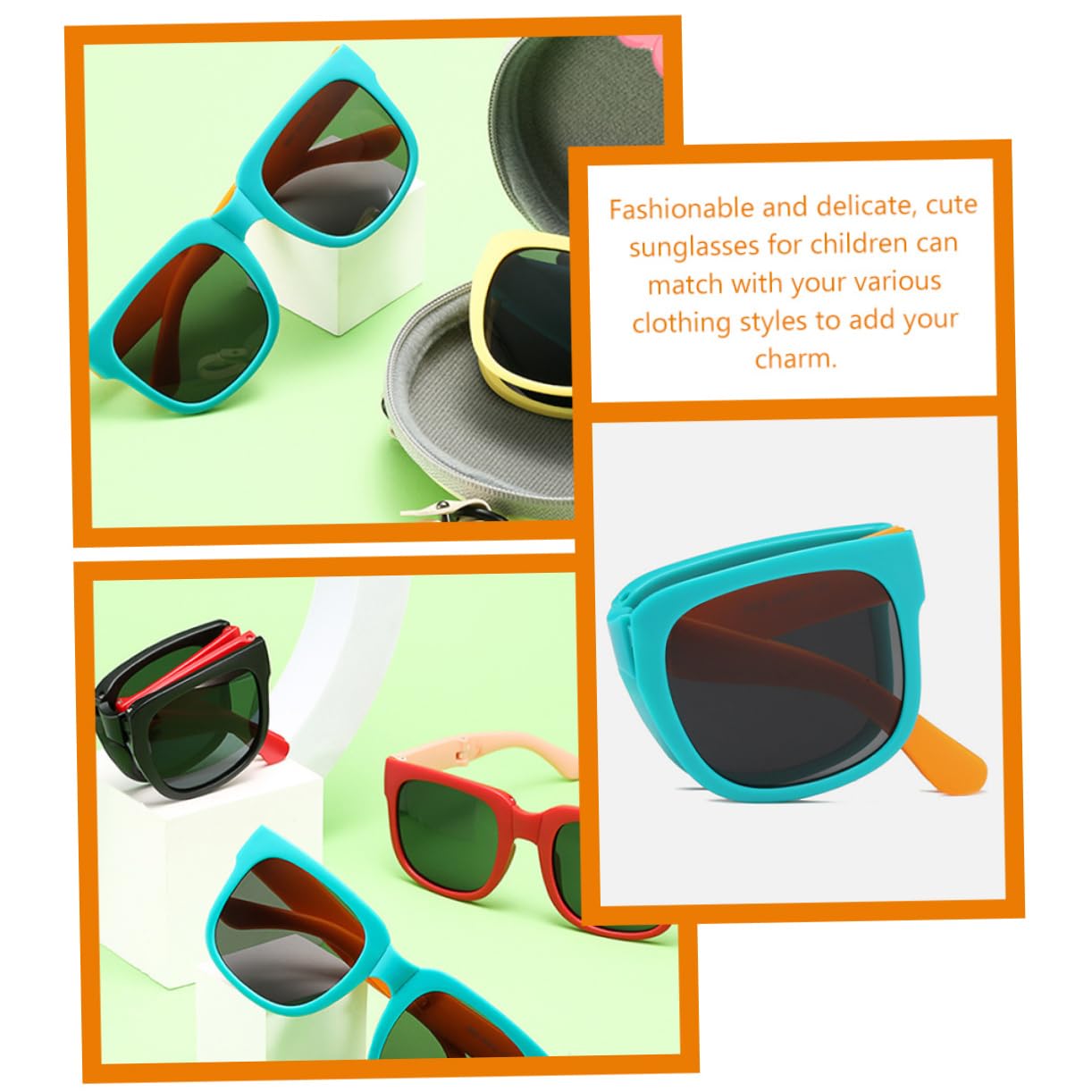 Holibanna Children's Folding Sunglasses Boys Girls Sunglasses Bulk Pack Polarized Boys and Girls for Beach Parties