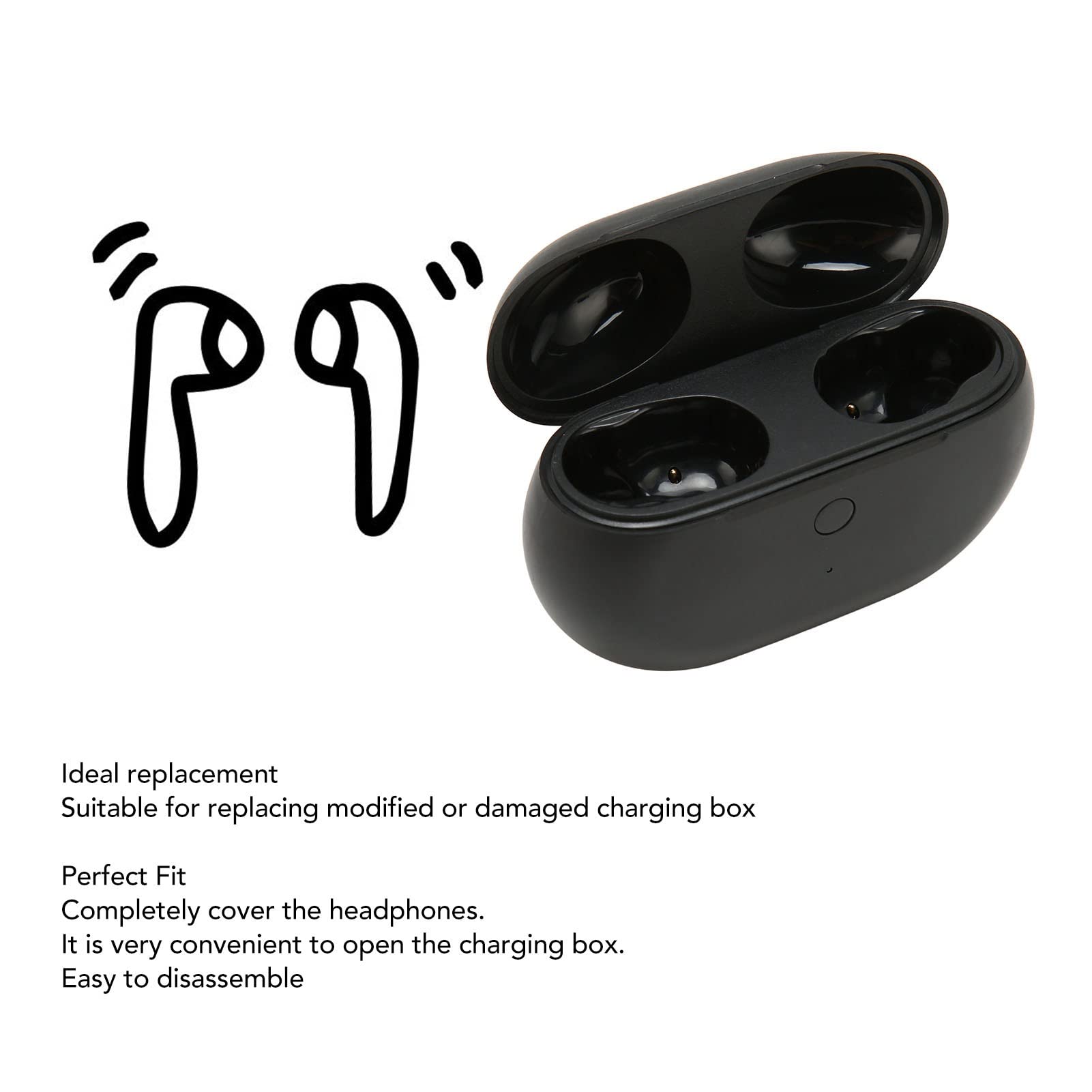 Bezprzewodowe Etui ładujące do Słuchawek Buds, Wymiana Etui ładującego Słuchawki z Przyciskiem Synchronizacji Parowania Bluetooth, Wielokrotna Ochrona, Bezprzewodowe Słuchawki Bluetooth