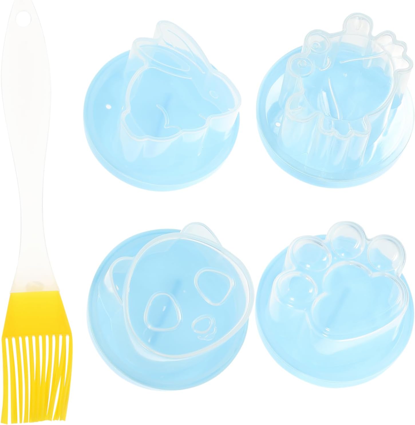 1set Nonstick Cooker Steamed Cups for Microwave Cartoon Shape for Breakfast Cooking and Home Baking