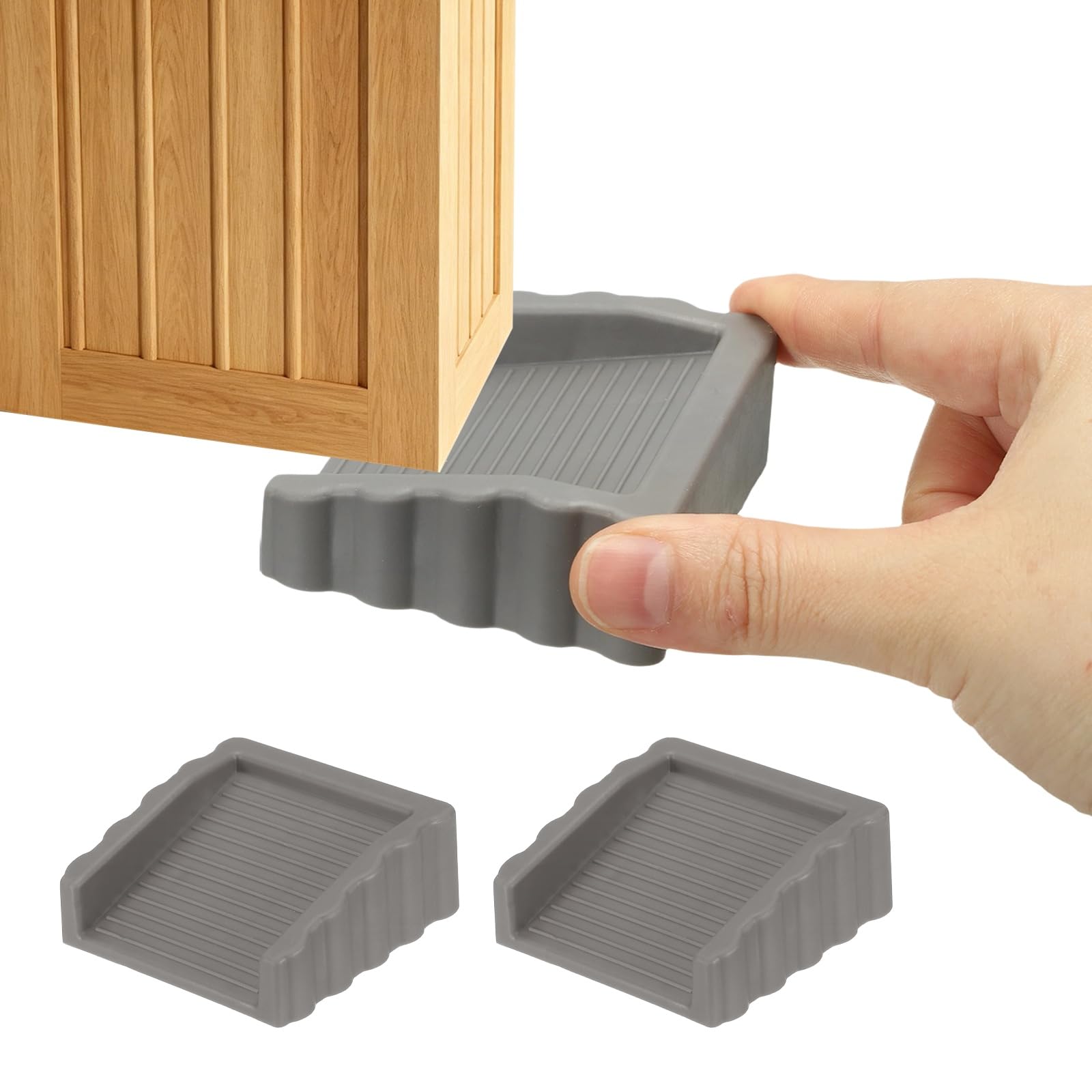 sourcing map 2Pack Door Stoppers, 1 Inch Bidirectional Door Wedge Stoppers Anti-Slip Rubber Small Cube Doorstops for Bottom of Doors on Home Office Carpet Concrete Tile Wood, Grey