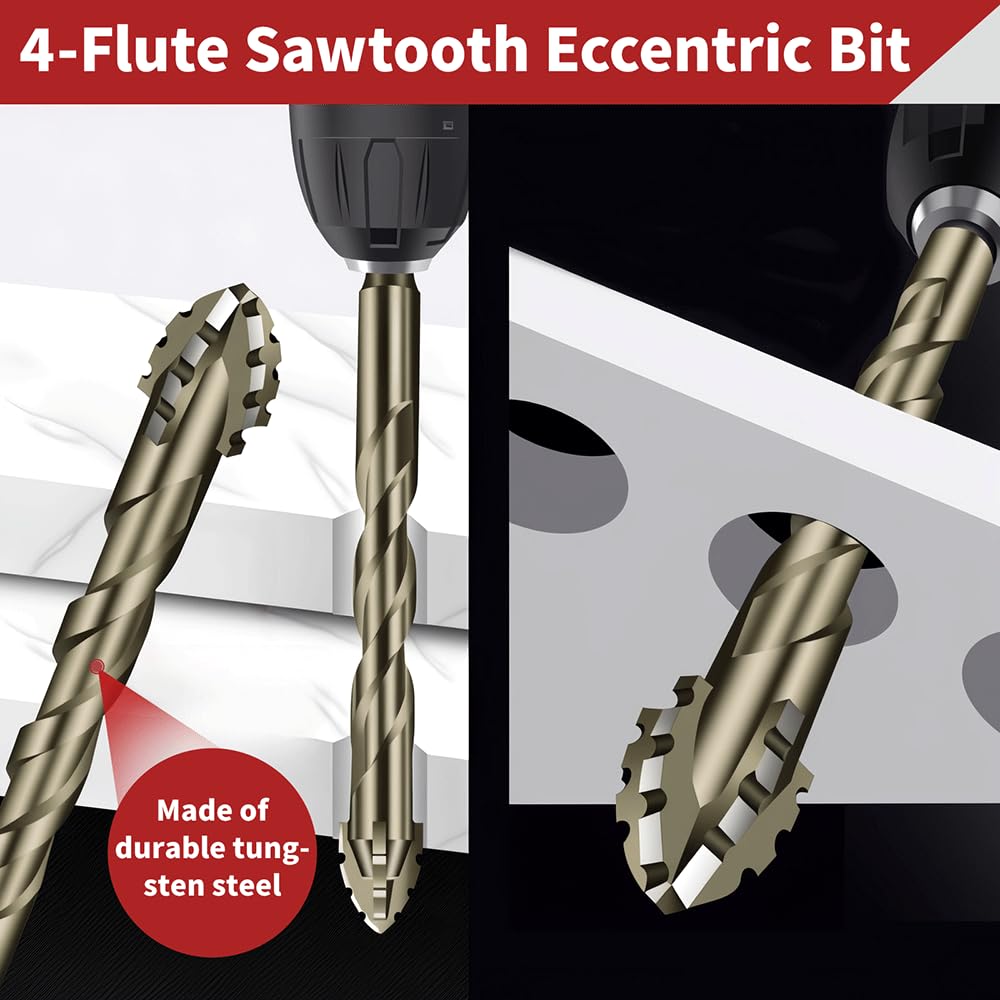 4 Flute Drill Bits Brocas para Concreto Eccentric Twist Drill Bit Set (4/5/6/8/10/12mm) - Image 3