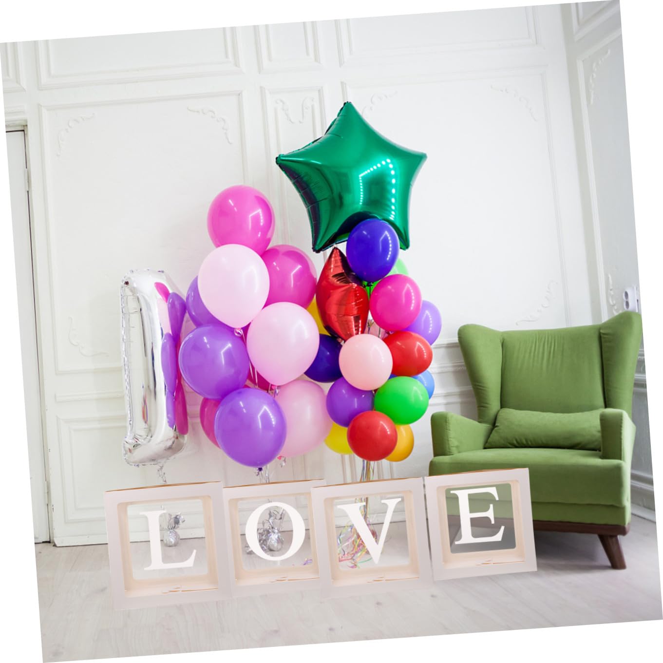 Ballonboxen für Partys 1 Satz aus Papier, Weiß, Leicht Montierbar | Photo Props und Dekoartikel, Einfach zu Zerlegen, Zarte Kulisse für Feiern