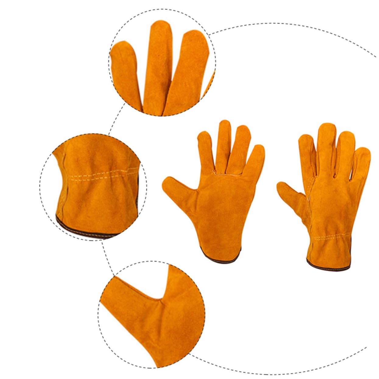 Mikikit Heat Insulation Gloves for Men Welder Gloves Fire Pit Cooking Oven Protection