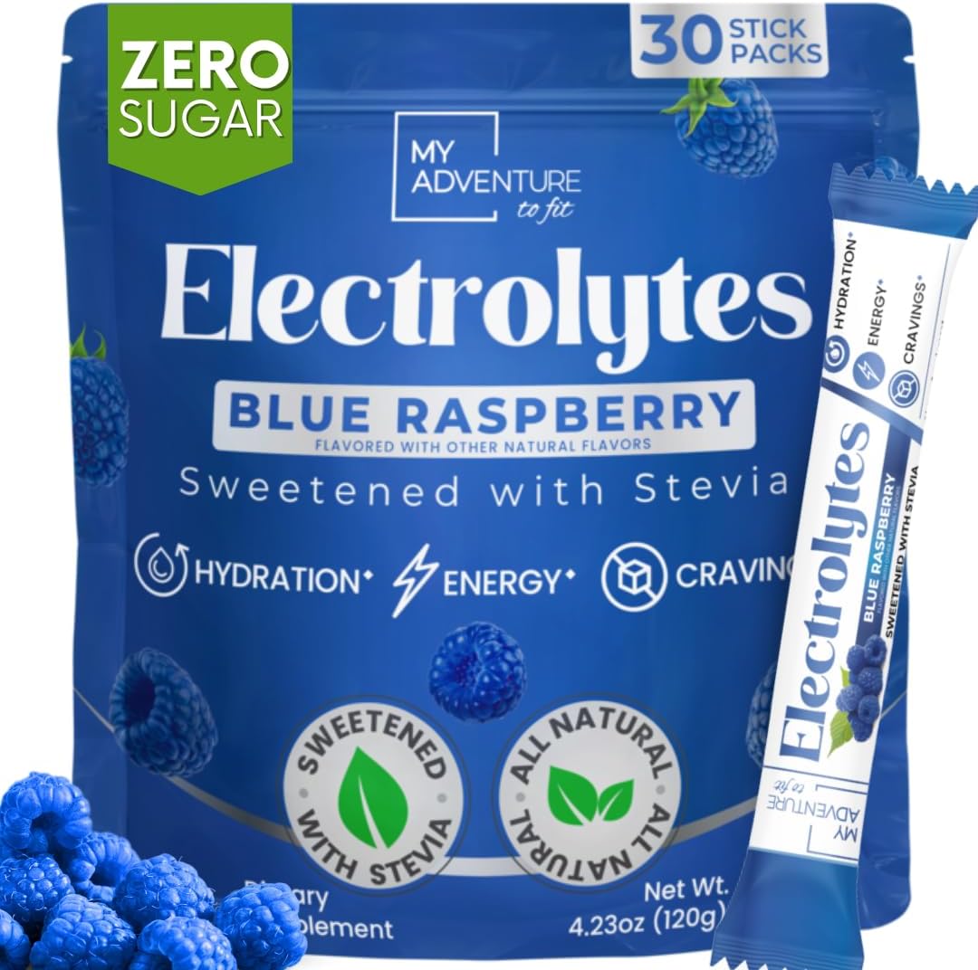 Zero Sugar Blue Raspberry Electrolytes Powder Packets (30 Pack) – All Natural Ingredients, Caffeine Free Energy for Refreshing Hydration – Vegan, Keto, Paleo – Sugar Free Electrolytes Powder No Sugar Zero Sugar Blue Raspberry Electrolytes Powder Packets (30 Pack) – All Natural Ingredients, Caffeine Free Energy for Refreshing Hydration – Vegan, Keto, Paleo – Sugar Free Electrolytes Powder No Sugar