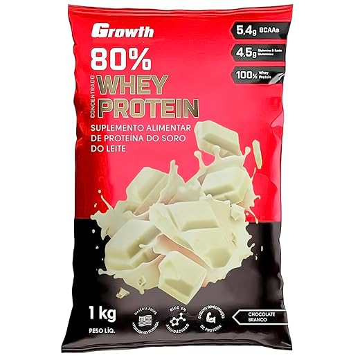 Whey Protein (80% Proteína Concentrado) - (1KG, Chocolate Branco)