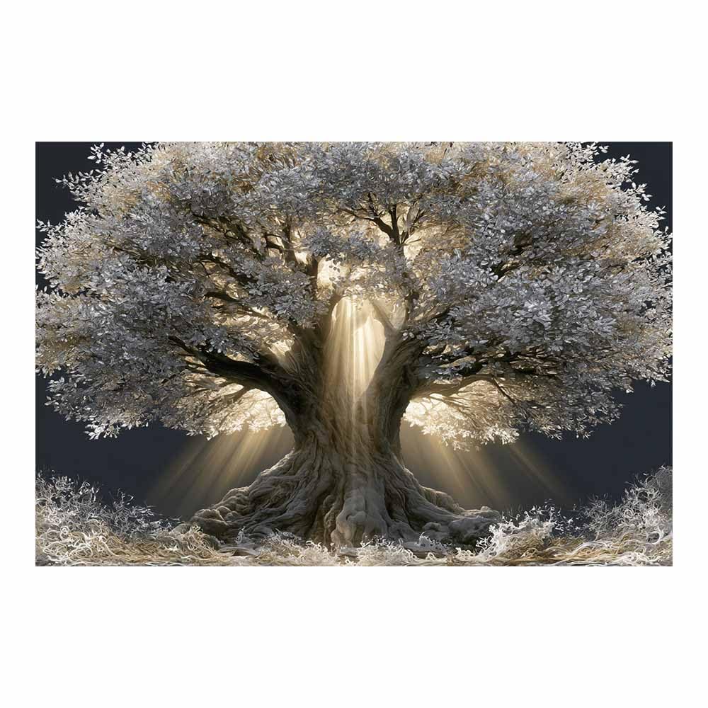 HOQIU Canvas Wall Art Palette knife tree tree poster, landscape wall art, for Living Room Bedroom Bathroom.(Multicolor)-60x80cm Unframed