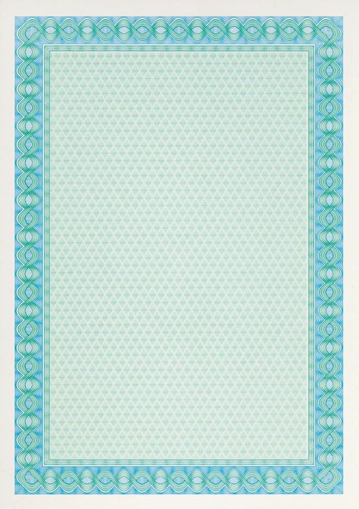 Certificate Paper Helicoid Blue Pack of 25
