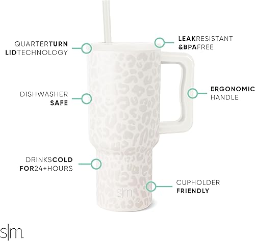 Miniatura 2 de Simple Modern Vaso de 30 onzas con asa y tapa con pajilla, botella de agua reutilizable de acero inoxidable, taza aislada, taza de viaje, apta para