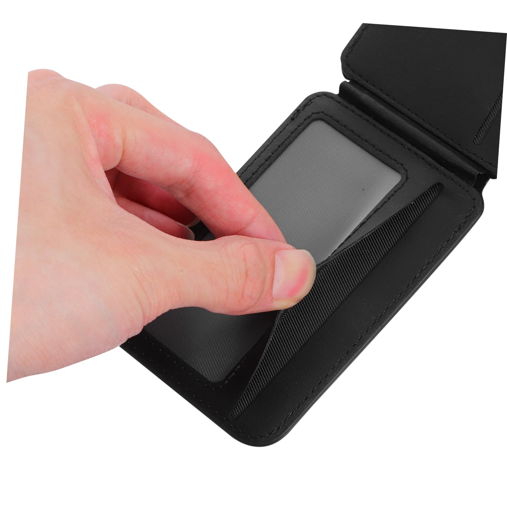 Uonlytech Porta Carte Magnetico Telefono Pieghevole in Pu Nero Supporto