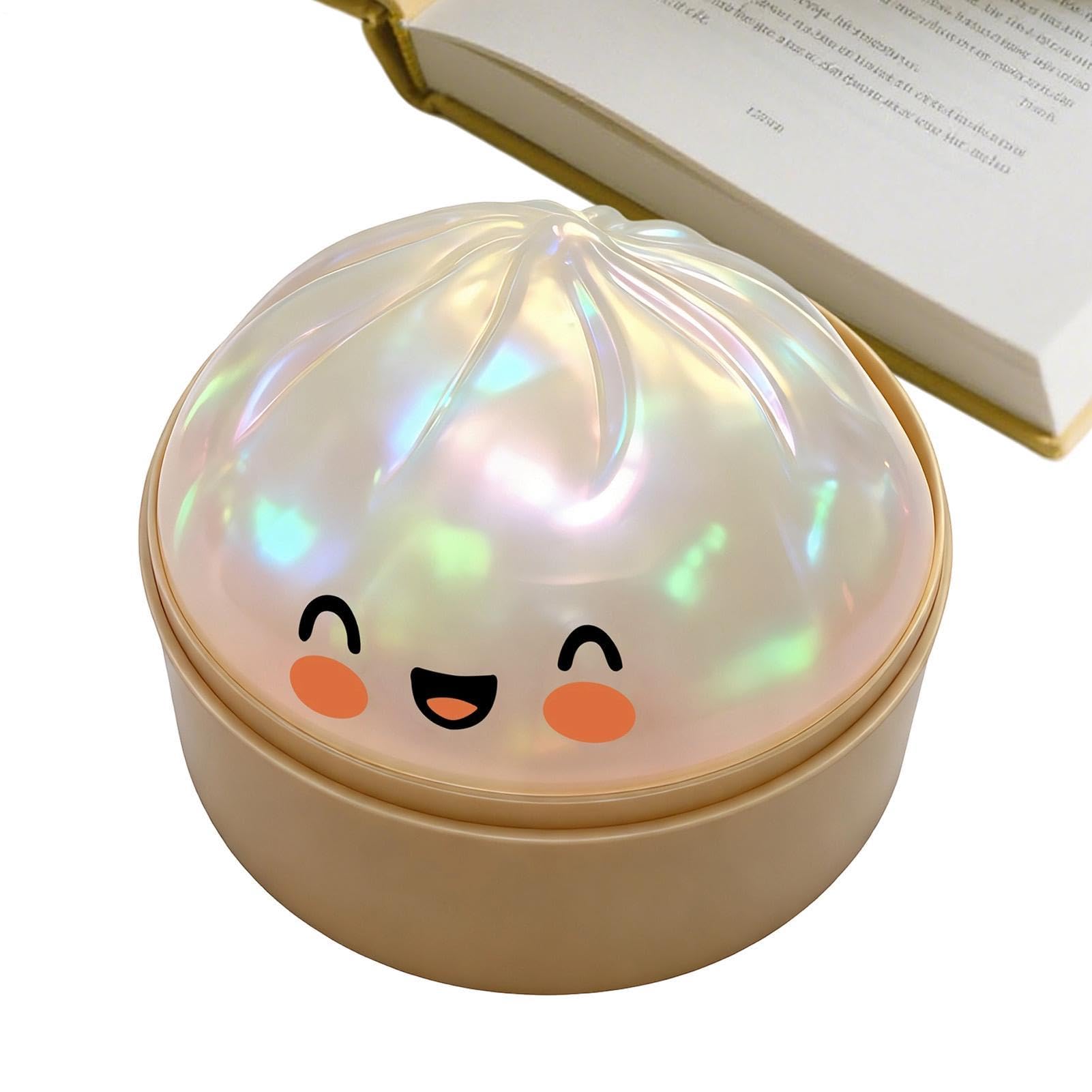 Giant Glitter Dumpling Soft, 8,5x6 Cm Bolitas Dumplings Arcoiris Juguetes Sensoriales, Dumpling con Purpurina, Large Rainbow Dumplings Fidget Toy with Steamer Box para Trabajo — view 11