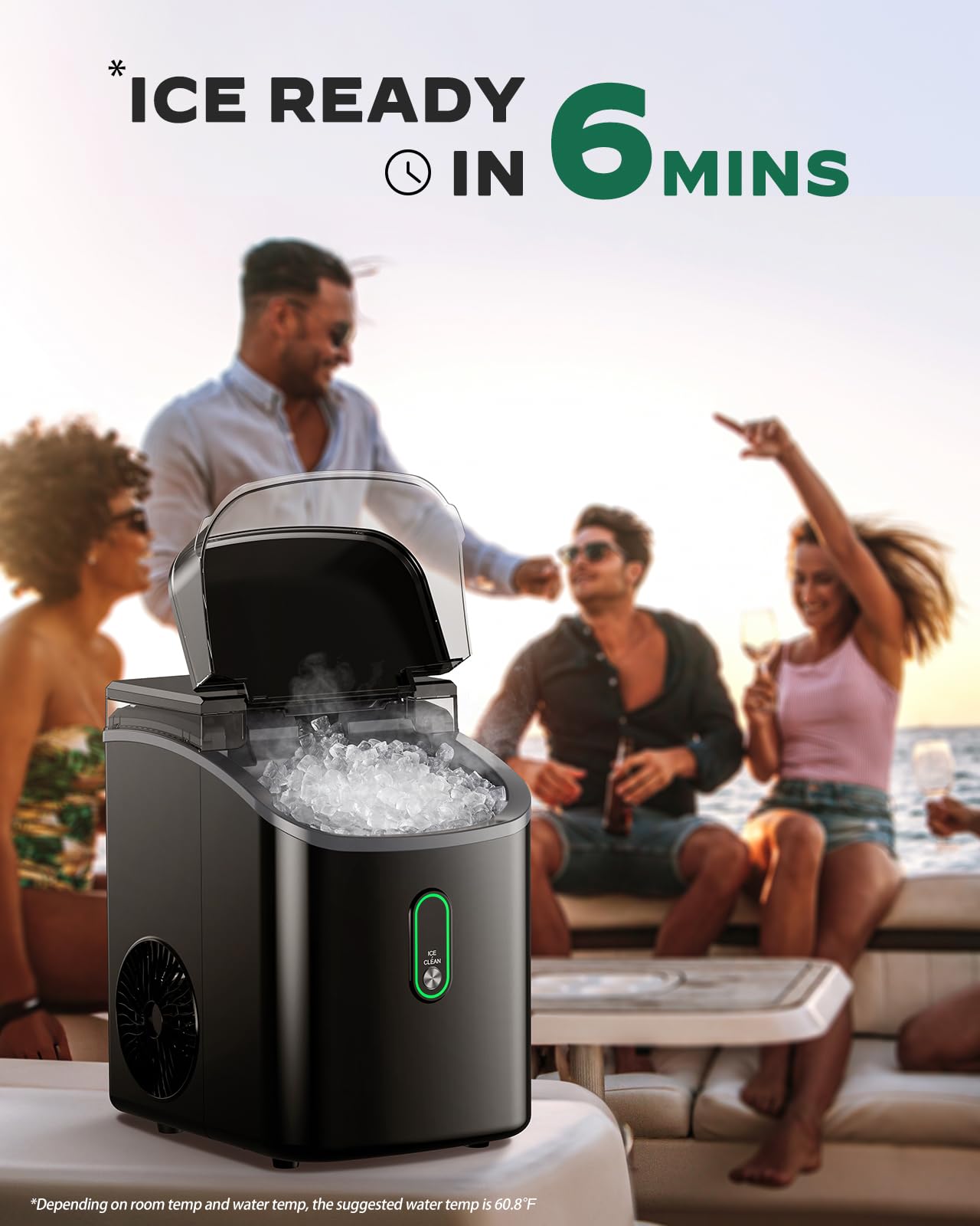 Nugget Ice Maker Countertop, Pebble Ice Maker With Soft Chewable Ice, One-Click Operation Ice Machine With Self-Cleaning, 33lbs/24h For Home,Kitchen,Office on Fridge.com - View 2