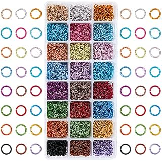 PandaHall 1 Box (about 8400 pcs) Colorful Aluminum Wire Open Jump Rings For Jewellery Making Accessories,Mixed Color, 6x0.8mm, 5mm inner diameter