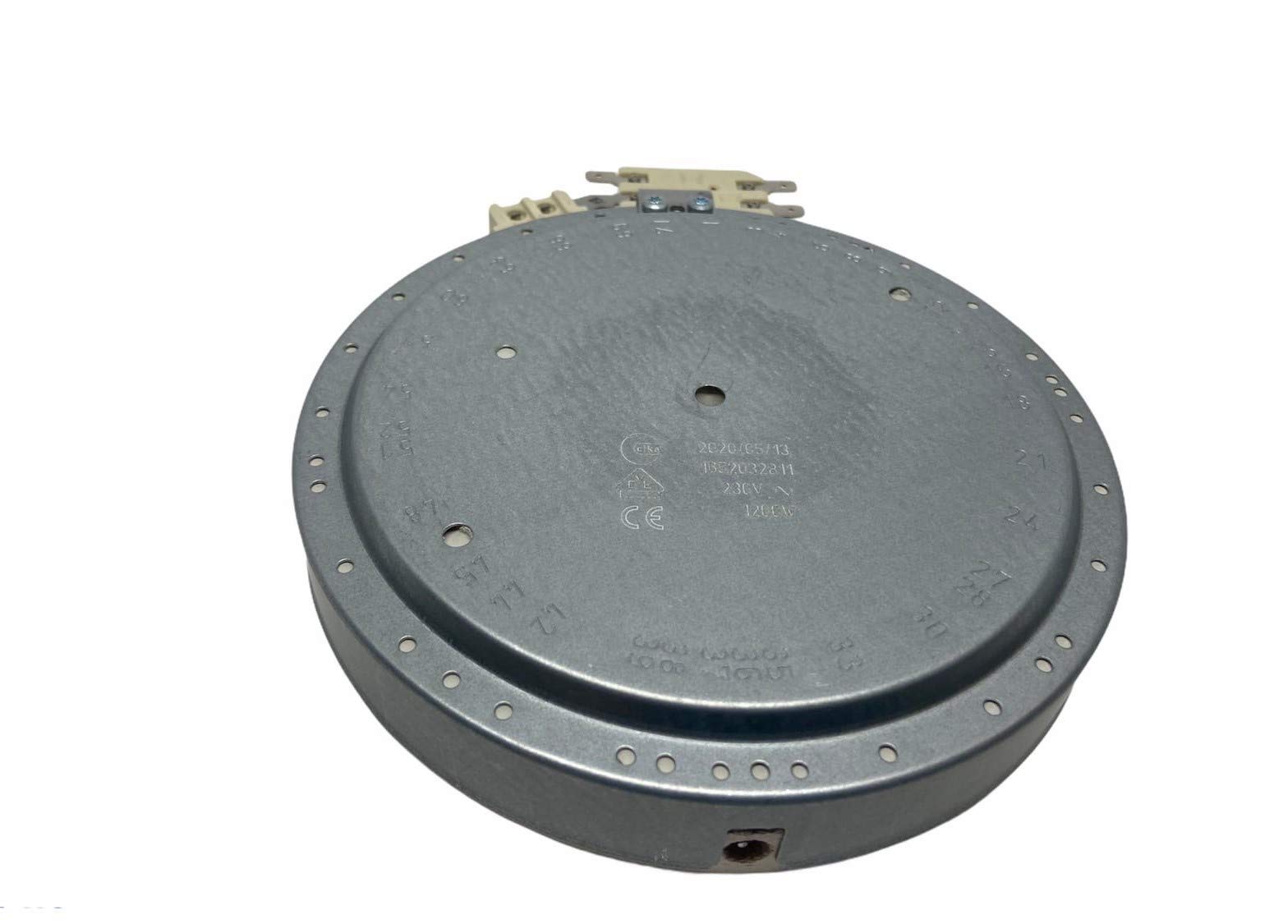 Eika | Resistencia vitrocerámica simple zona | 1652032812 | 1200 vatios. 230 voltios | Øext. 165mm, Øint. 145mm | Pieza original de fabricante para encimeras vitrocerámicas.