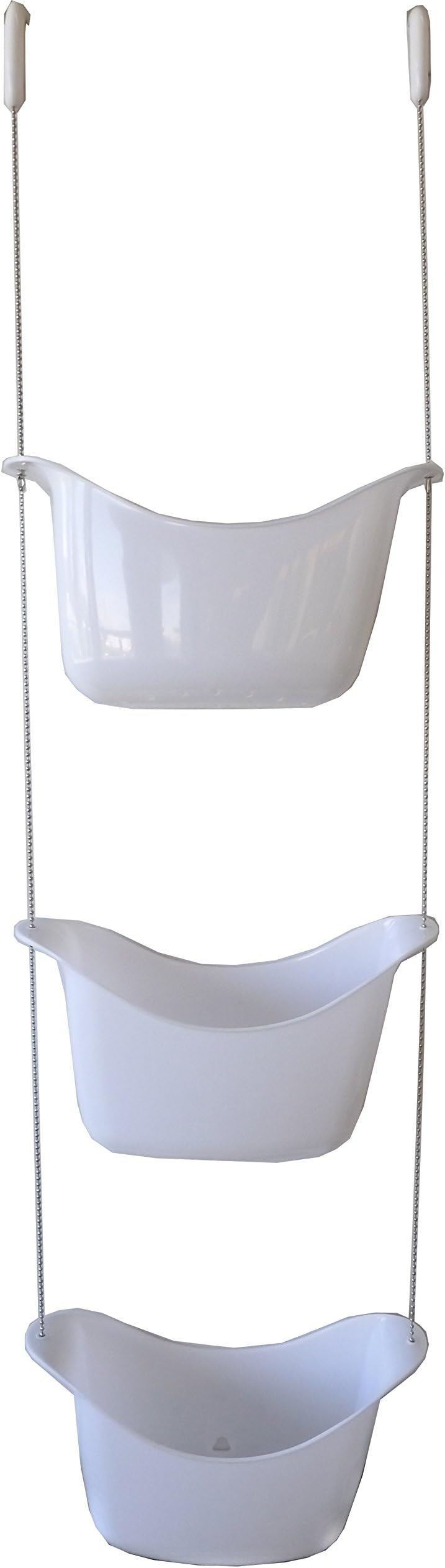 Saniplast Object Holder Baskets Rack, Thermoplastic, White, 28.5 x 12 x 106 cm