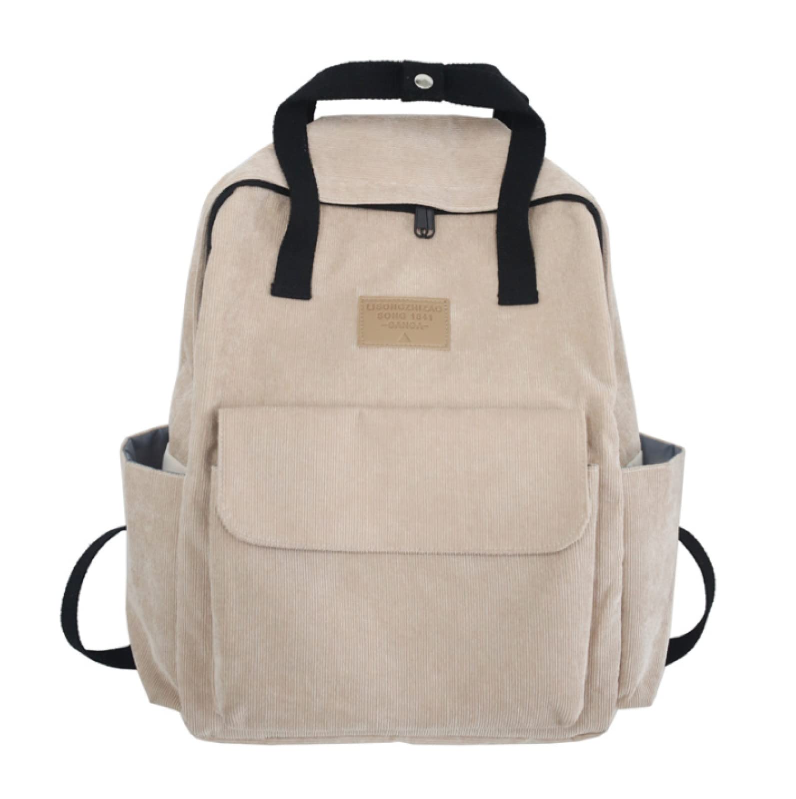 Niedliche Damen Cord Rucksack weibliche einfarbig gestreifte Schultasche College Student Rucksack Mädchen Reisetasche Handtasche
