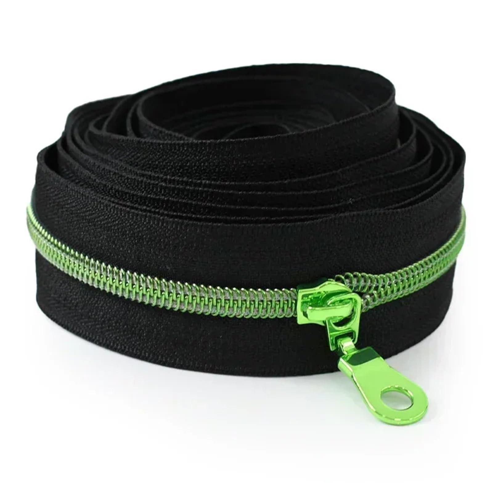 Two Way Zipper 1-5M 5# Nylon Zippers Tape with Zipper Puller Sewing Bag Clothing Zips Head Shoes Jacket Zip DIY Tailor Accessories(KY377ZT179-Green,1MZip1PcSlider)