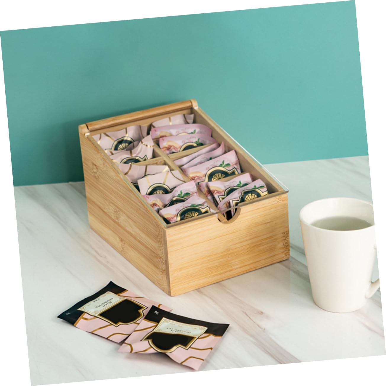 ABOOFAN Tea Bag Storage Organizer Multi Purpose Container for Tea Bags Coffee Food Grade Solid Quality for Home Office Kitchen Use