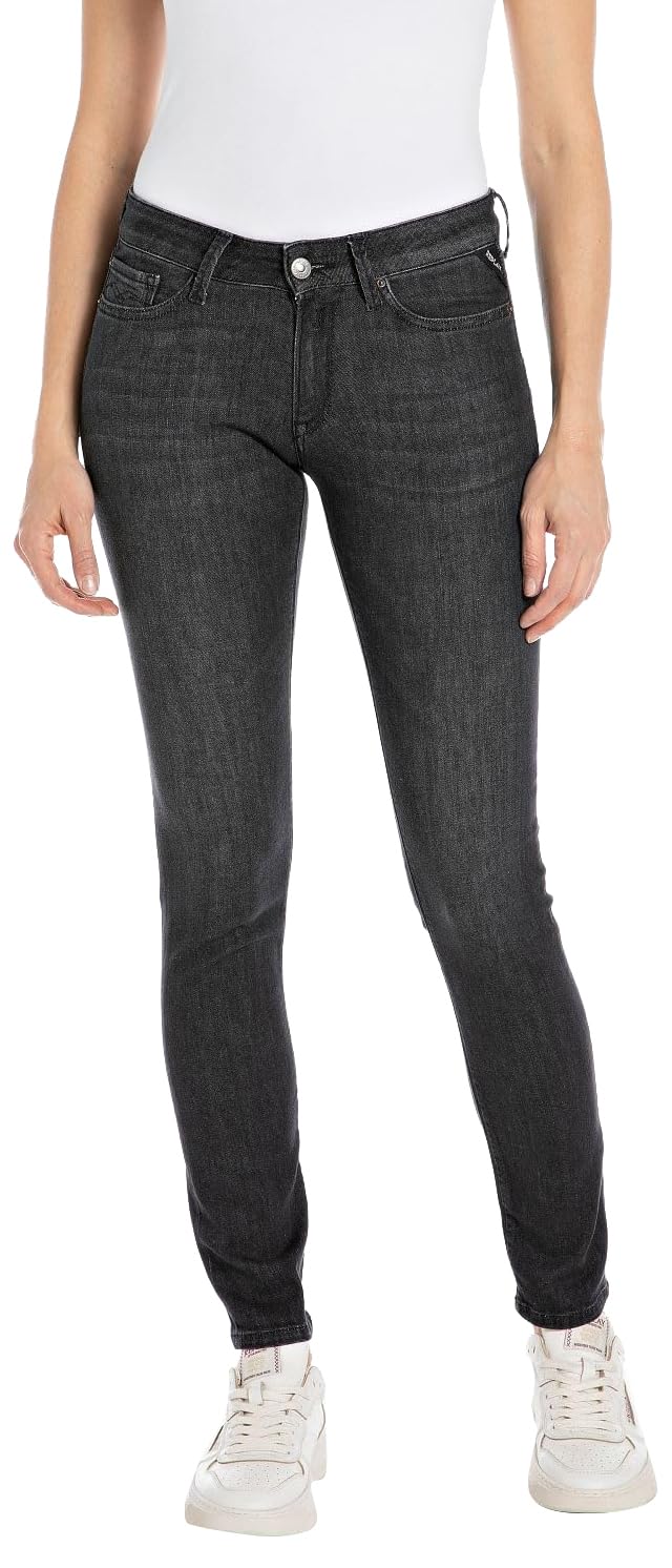 Replay women's jeans with power stretch, black (Black Delavè 099), 32W / 32L