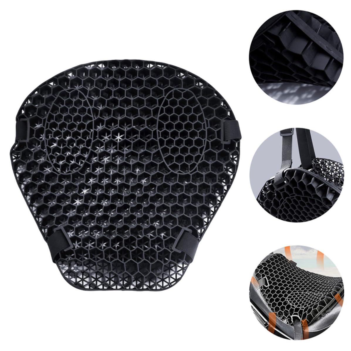 GALPADA Funda de Asiento Cojín Absorción de Impactos Gel y Felpa Negra y Aislamiento Térmico para Asiento de Motocicleta para Moto