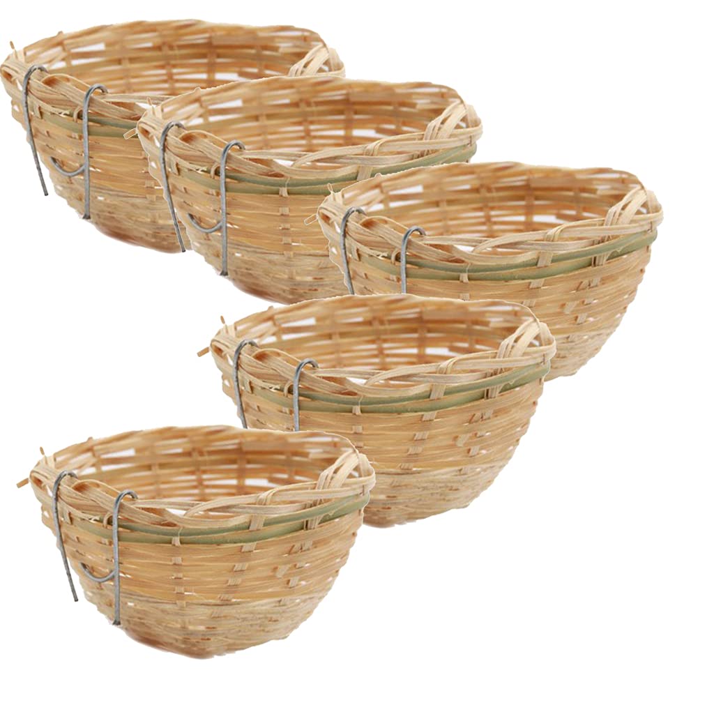 CALANDIS™ 5pcs Bamboo Woven Canary Nest Bird Breeding Cage Parrot Rest Cave | Birdhouses | Bird & Wildlife Accessories | Yard, Garden & Outdoor Living-image-19