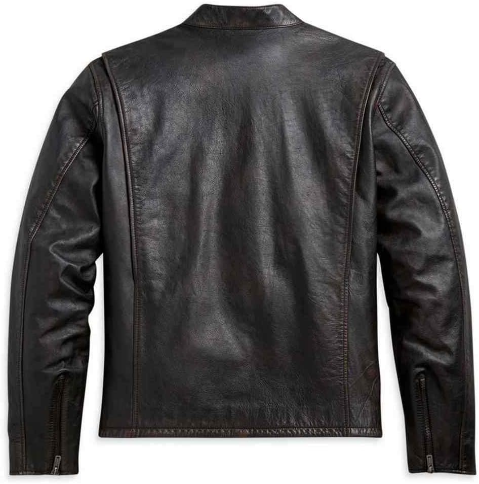 Harley-Davidson Men's Retro Sleeve Stripe Leather Jacket - Black 97009-21VM